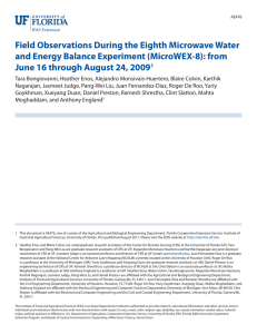 Field Observations During the Eighth Microwave Water