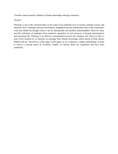 Towards context-sensitive domain of islamic knowledge ontology extraction Abstract
