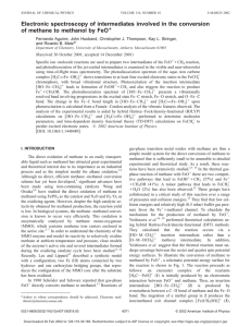 Electronic spectroscopy of intermediates involved in the conversion