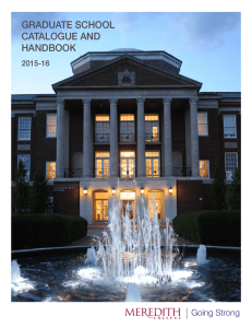 GRADUATE SCHOOL CATALOGUE AND HANDBOOK 2015-16