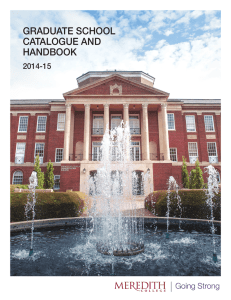 GRADUATE SCHOOL CATALOGUE AND HANDBOOK 2014-15