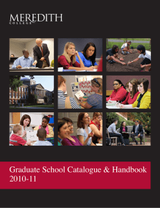 Graduate School Catalogue &amp; Handbook 2010-11