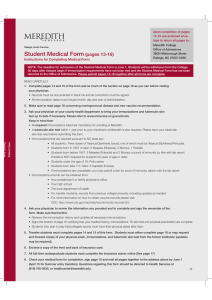 Student Medical Form (pages 13-16)  Instructions for Completing Medical Form