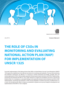 The Role of CSos in MoniToRing and evaluaTing naTional aCTion Plan (naP)