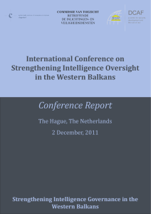 Conference Report International Conference on Strengthening Intelligence Oversight in the Western Balkans