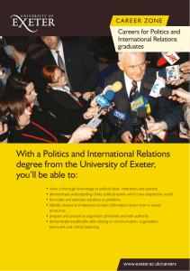 With a Politics and International Relations you’ll be able to: