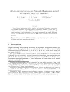 Global minimization using an Augmented Lagrangian method with variable lower-level constraints