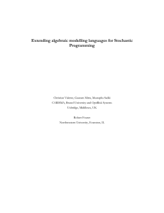 Extending algebraic modelling languages for Stochastic Programming