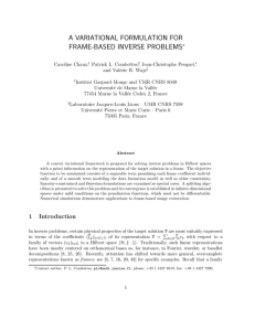 A VARIATIONAL FORMULATION FOR FRAME-BASED INVERSE PROBLEMS