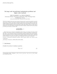 On large scale unconstrained optimization problems and higher order methods