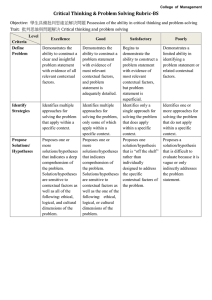 Critical Thinking &amp; Problem Solving Rubric-BS