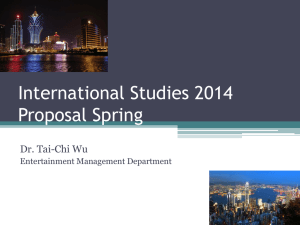 International Studies 2014 Proposal Spring  Dr. Tai-Chi Wu