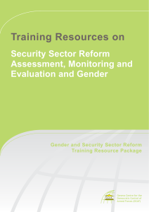 Training Resources on Security Sector Reform Assessment, Monitoring and Evaluation and Gender