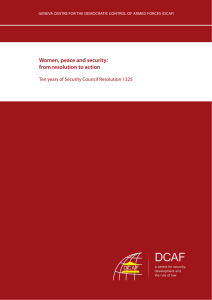 DCAF Women, peace and security: from resolution to action