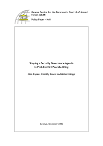 Shaping a Security Governance Agenda in Post-Conflict Peacebuilding Forces (DCAF)