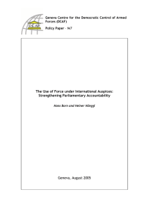 The Use of Force under International Auspices: Strengthening Parliamentary Accountability