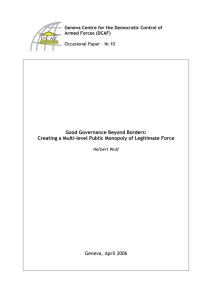 Good Governance Beyond Borders: Geneva, April 2006