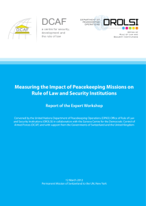 DCAF Measuring the Impact of Peacekeeping Missions on