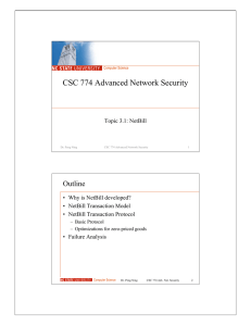 CSC 774 Advanced Network Security Outline