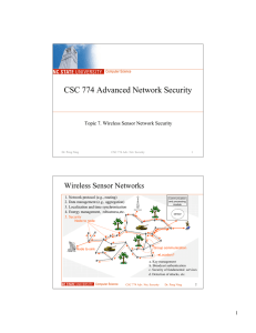 CSC 774 Advanced Network Security Wireless Sensor Networks