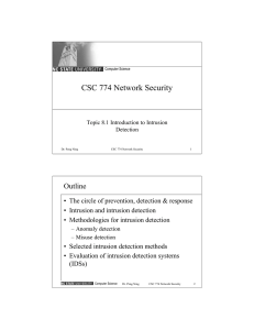 CSC 774 Network Security Outline