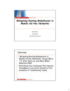 Mitigating Routing Misbehavior in Mobile Ad-Hoc Networks Overview