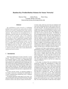 Random Key Predistribution Schemes for Sensor Networks Haowen Chan Adrian Perrig Dawn Song