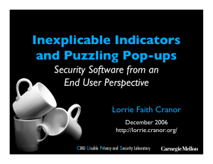 Inexplicable Indicators and Puzzling Pop-ups Security Software from an End User Perspective