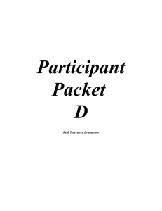 Participant Packet D Risk Tolerance Evaluation