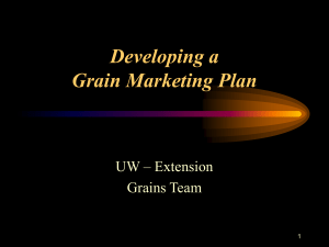 Developing a Grain Marketing Plan UW – Extension Grains Team