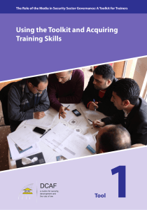 1 Using the Toolkit and Acquiring Training Skills Tool