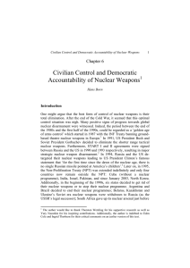 Civilian Control and Democratic Accountability of Nuclear Weapons  Chapter 6