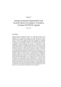 Intergovernmental Organisations and Security Sector Governance: Towards a Common ECOWAS Agenda Chapter