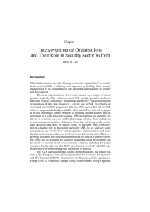 Intergovernmental Organisations and Their Role in Security Sector Reform Chapter 1