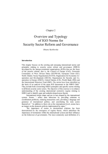 Overview and Typology of IGO Norms for Security Sector Reform and Governance