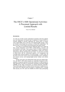 The OSCE’s SSR Operational Activities: A Piecemeal Approach with Limited Results Chapter 7