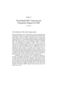 World Bank/IMF: Financial and Programme Support for SSR Chapter 8