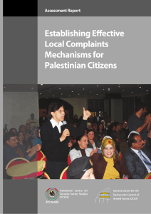Establishing Effective Local Complaints Mechanisms for Palestinian Citizens