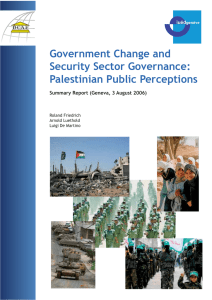 Government Change and Security Sector Governance: Palestinian Public Perceptions D CA F