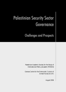 Palestinian Security Sector Governance Challenges and Prospects