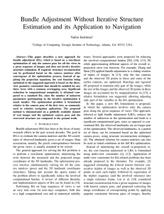 Bundle Adjustment Without Iterative Structure Estimation and its Application to Navigation