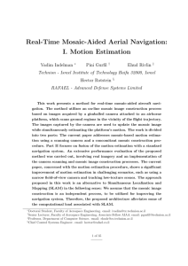 Real-Time Mosaic-Aided Aerial Navigation: I. Motion Estimation
