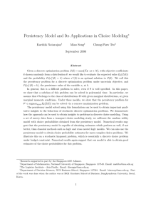 Persistency Model and Its Applications in Choice Modeling ∗ Karthik Natarajan Miao Song