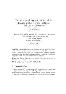 The Variational Inequality Approach for Solving Spatial Auction Problems with Joint Constraints