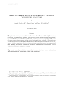 ACCURACY CERTIFICATES FOR COMPUTATIONAL PROBLEMS WITH CONVEX STRUCTURE