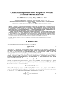 Graph Modeling for Quadratic Assignment Problems Associated with the Hypercube Hans Mittelmann