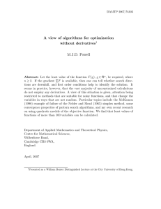A view of algorithms for optimization without derivatives M.J.D. Powell