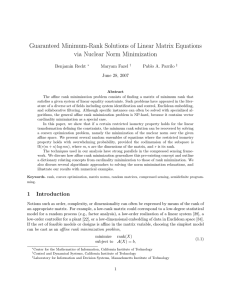 Guaranteed Minimum-Rank Solutions of Linear Matrix Equations via Nuclear Norm Minimization