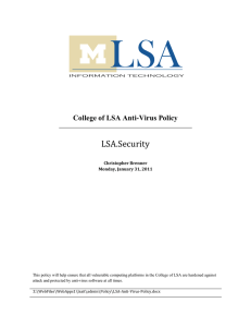 LSA.Security College of LSA Anti-Virus Policy