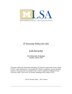 LSA.Security IT Security Policy for LSA